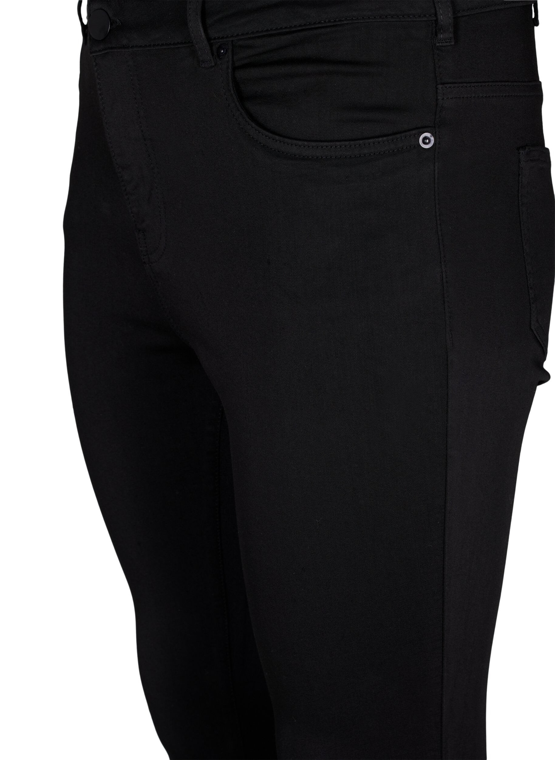 Zizzi Stay black Amy jeans med h&oslash;j talje, Black, Packshot image number 2