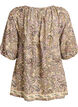 Bluse i viskose med paisleyprint og bindesnor, Gul, Packshot image number 1