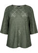 Crochet bluse med 3/4 &aelig;rmer, Thyme, Packshot image number 0