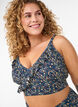Blomstret bikini bh med fl&aelig;sedetaljer, Bl&aring;, Model image number 3