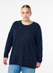 Lang&aelig;rmet bluse med struktur, Bl&aring;, Model image number 0
