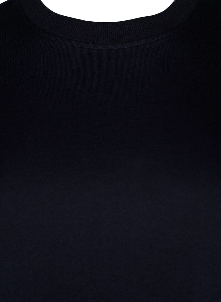 Basis t-shirt i bomuld med rund hals, Sort, Packshot image number 2