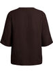 Skjortebluse med V-udsk&aelig;ring og 3/4-&aelig;rmer, Brun, Packshot image number 1