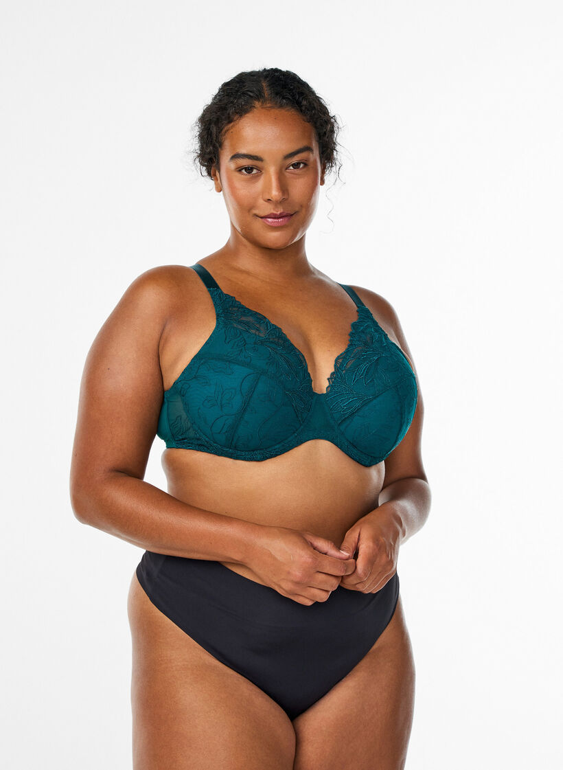 Vatteret blonde bh med b&oslash;jle , Gr&oslash;n, Model image number 1