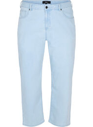 Straight fit Vera jeans med ankellængde og striber, Light blue denim