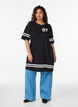 Kort t-shirtkjole med sporty detaljer, Sort, Model image number 1