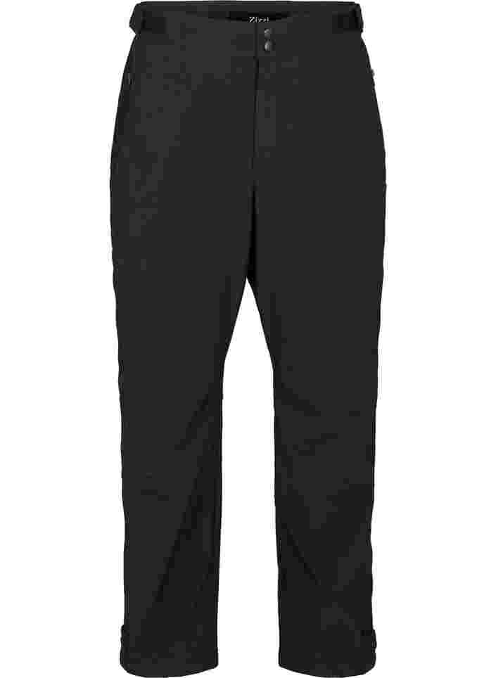Softshell bukser med justerbar velcro, Black, Packshot image number 0