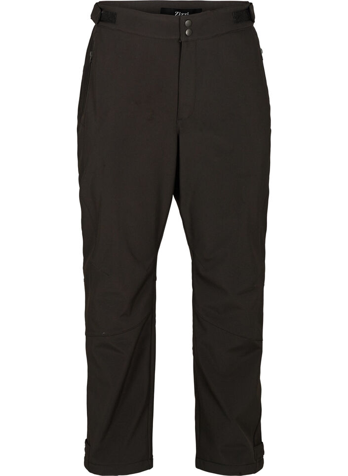 Softshell bukser med justerbar velcro, Black, Packshot image number 0