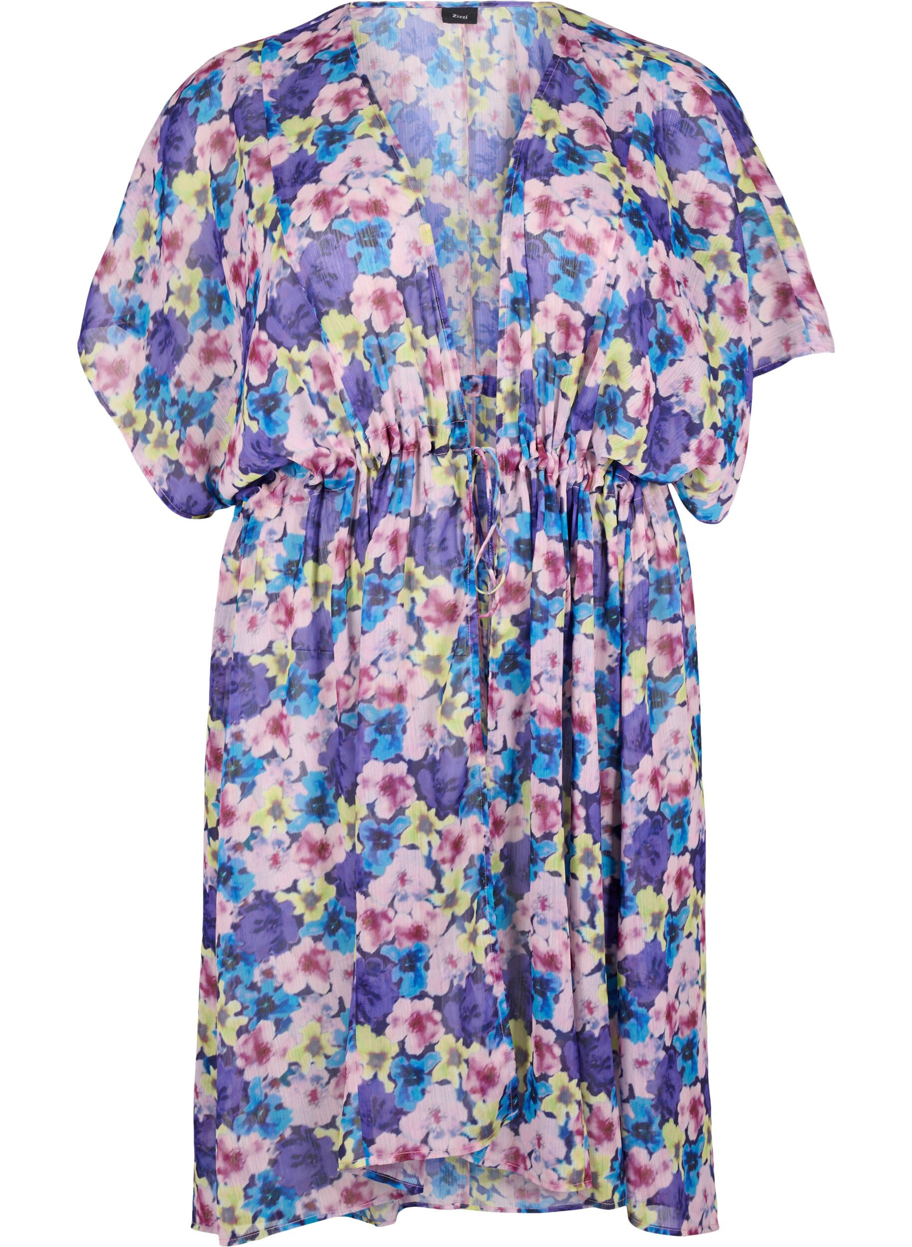 Zizzi Strand kimono med print, Bl&aring;, Packshot image number 0
