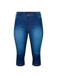 Højtaljede Amy capri jeans med super slim fit, Blue denim, Packshot