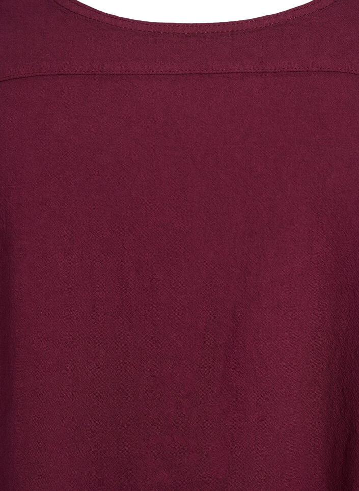 Kort&aelig;rmet kjole i bomuld, M&oslash;rk Bordeaux, Packshot image number 2