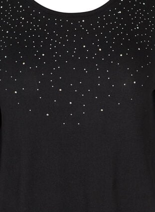 Langærmet bluse med nitter, Black w. Shiny Studs, Packshot image number 2