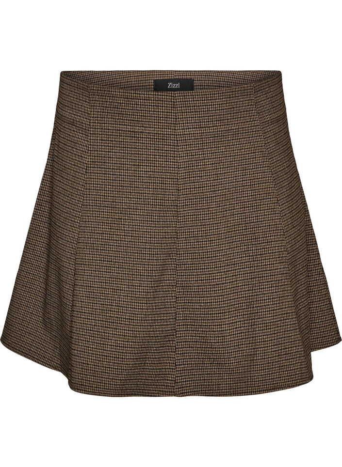 Sm&aring;ternet nederdel med A-form, Brun, Packshot image number 0
