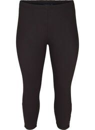 3/4 leggings med knapper, Sort