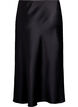 Satin midi-nederdel, Sort, Packshot image number 1
