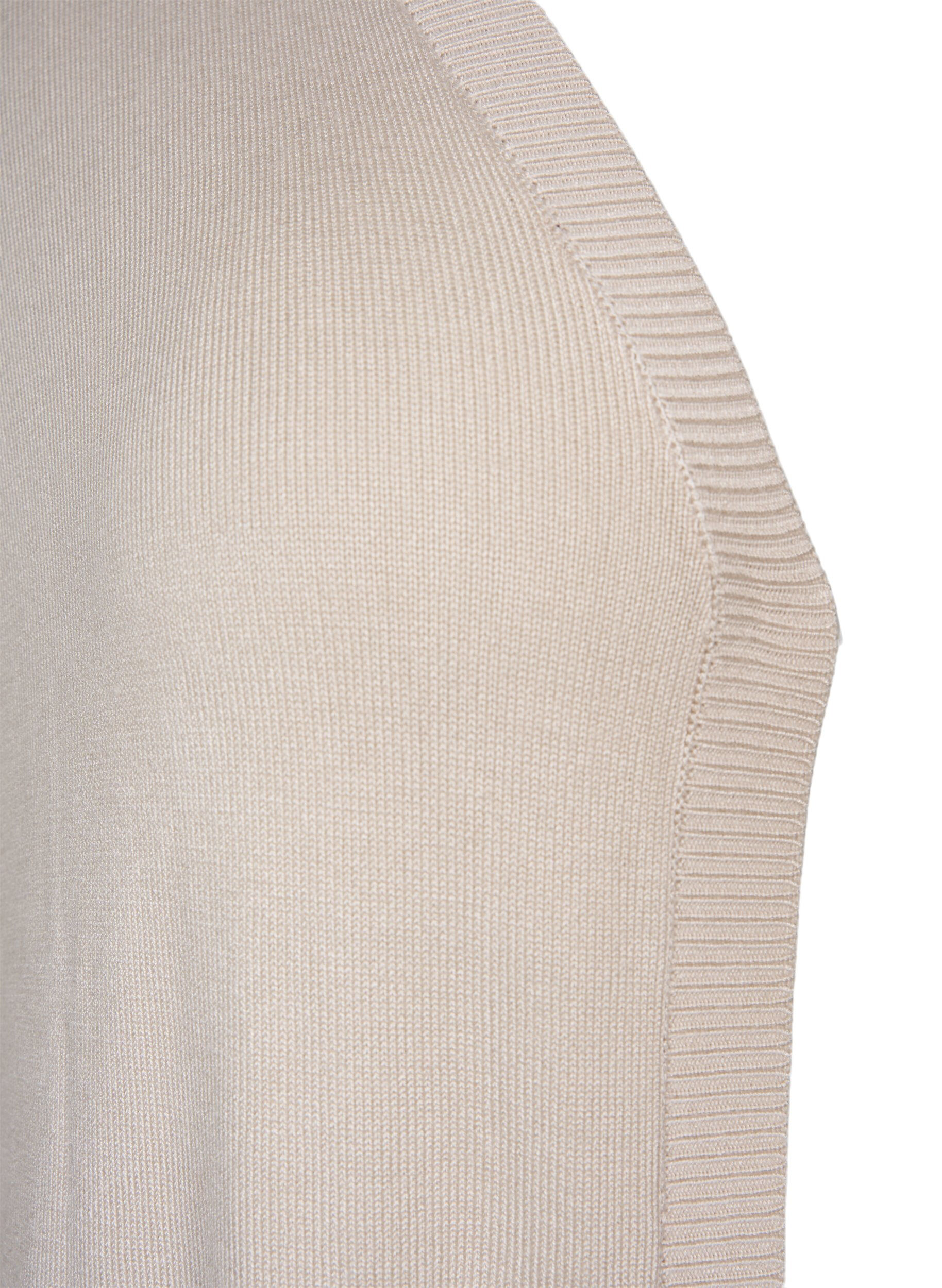 ZizziLang strikcardigan i viskosemix, Beige, Packshot image number 2