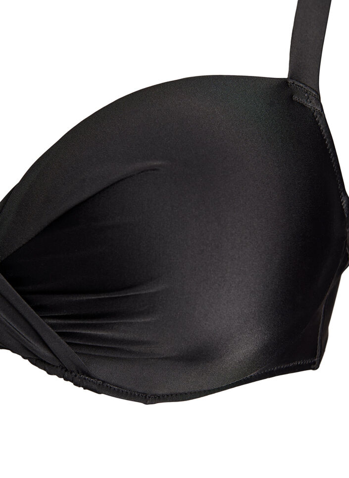 Bikini bh med b&oslash;jle og drapering, Sort, Packshot image number 2