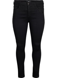 Super slim Amy jeans med broderidetalje, Black