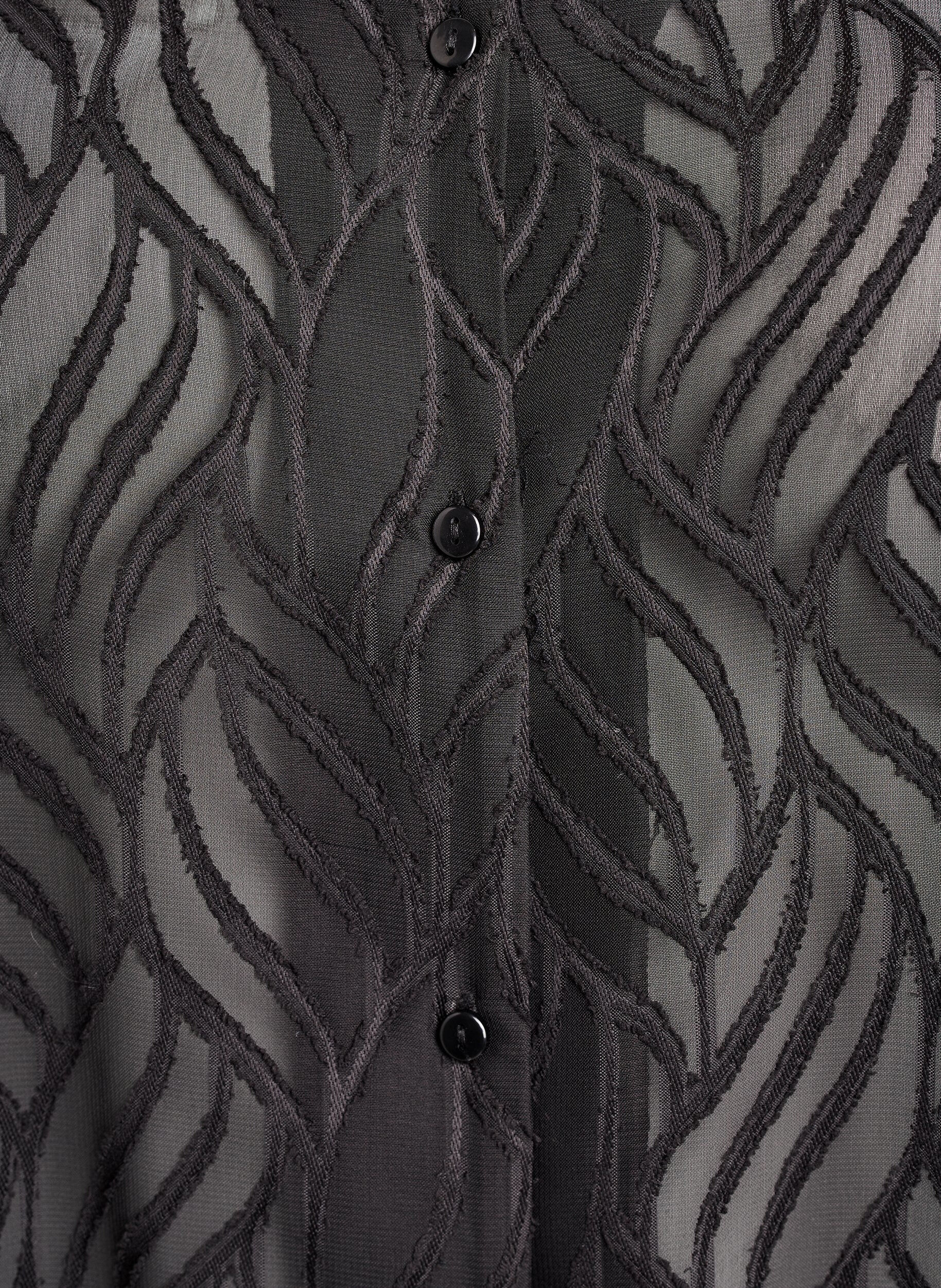 Zizzi Chiffontunika med strukturm&oslash;nster, Sort, Packshot image number 2