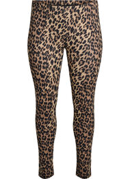 Viskose leggings med leo print, Brun