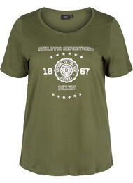 Bomulds t-shirt med tryk , Ivy Green ATHLETIC