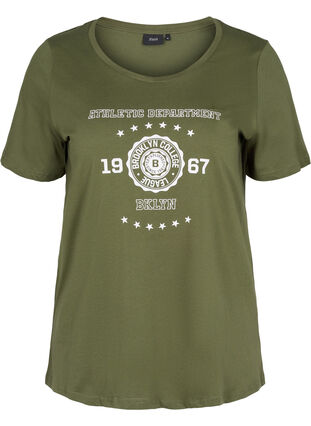 Bomulds t-shirt med tryk , Ivy Green ATHLETIC, Packshot image number 0