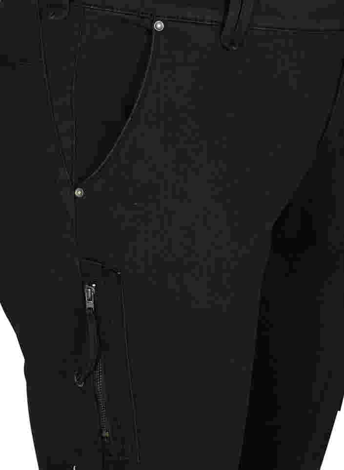 Slim fit capri jeans med lommer, Black, Packshot image number 2