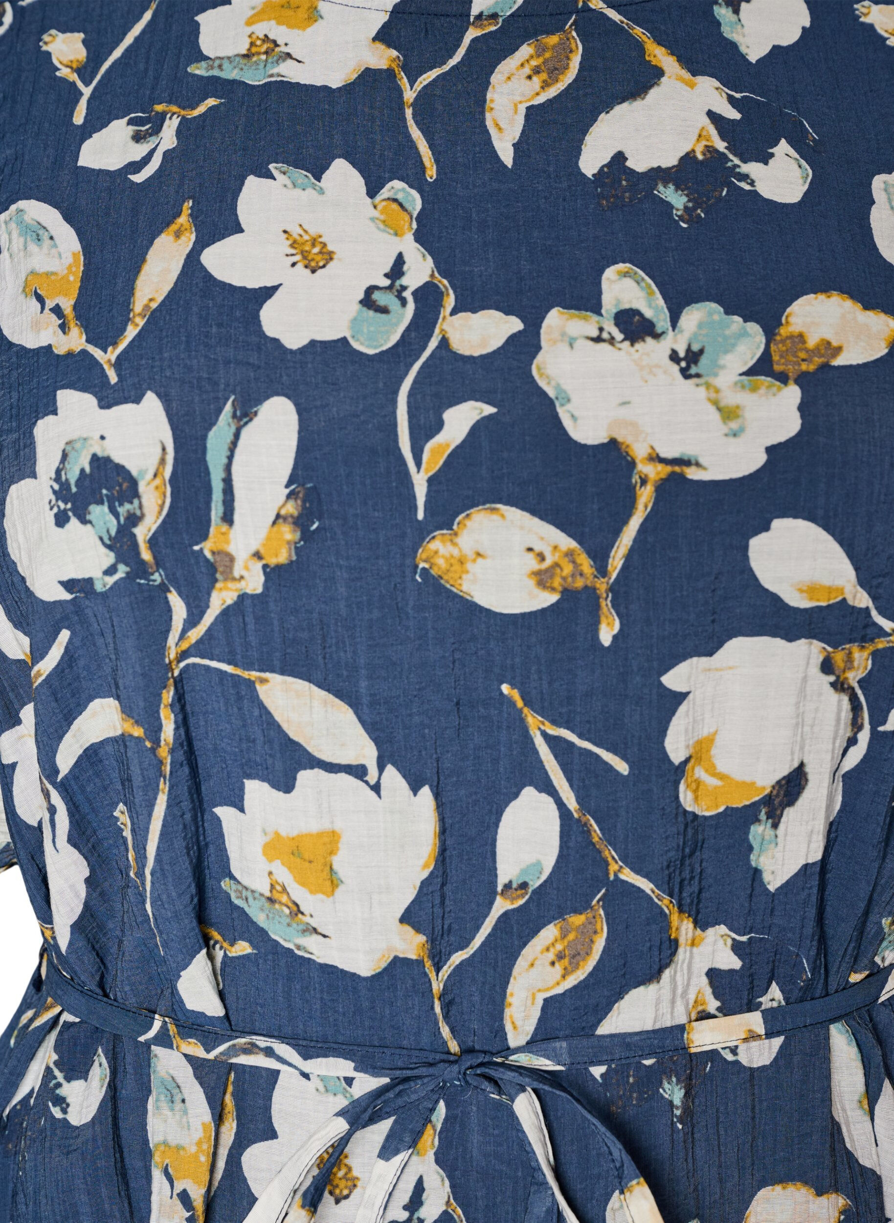 ZizziAnkellang kjole med vinge&aelig;rmer og bindeb&aring;nd, Bl&aring;, Packshot image number 2