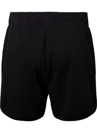 Ensfarvede sweatshorts med lommer, Black, Packshot image number 1