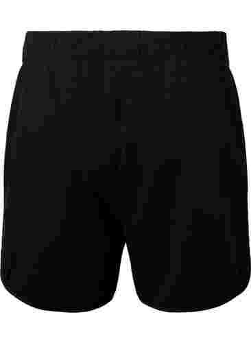 Ensfarvede sweatshorts med lommer, Black, Packshot image number 1