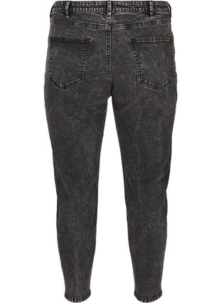 Cropped mom fit Mille jeans med høj talje, Black acid washed, Packshot image number 1