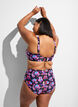 H&oslash;jtaljet bikinitrusse med m&oslash;nster, Lilla, Model image number 1