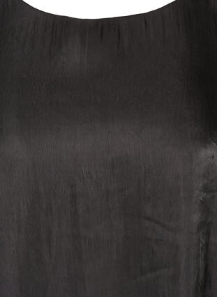 Kjole med shine og lange pufærmer, Black, Packshot image number 2