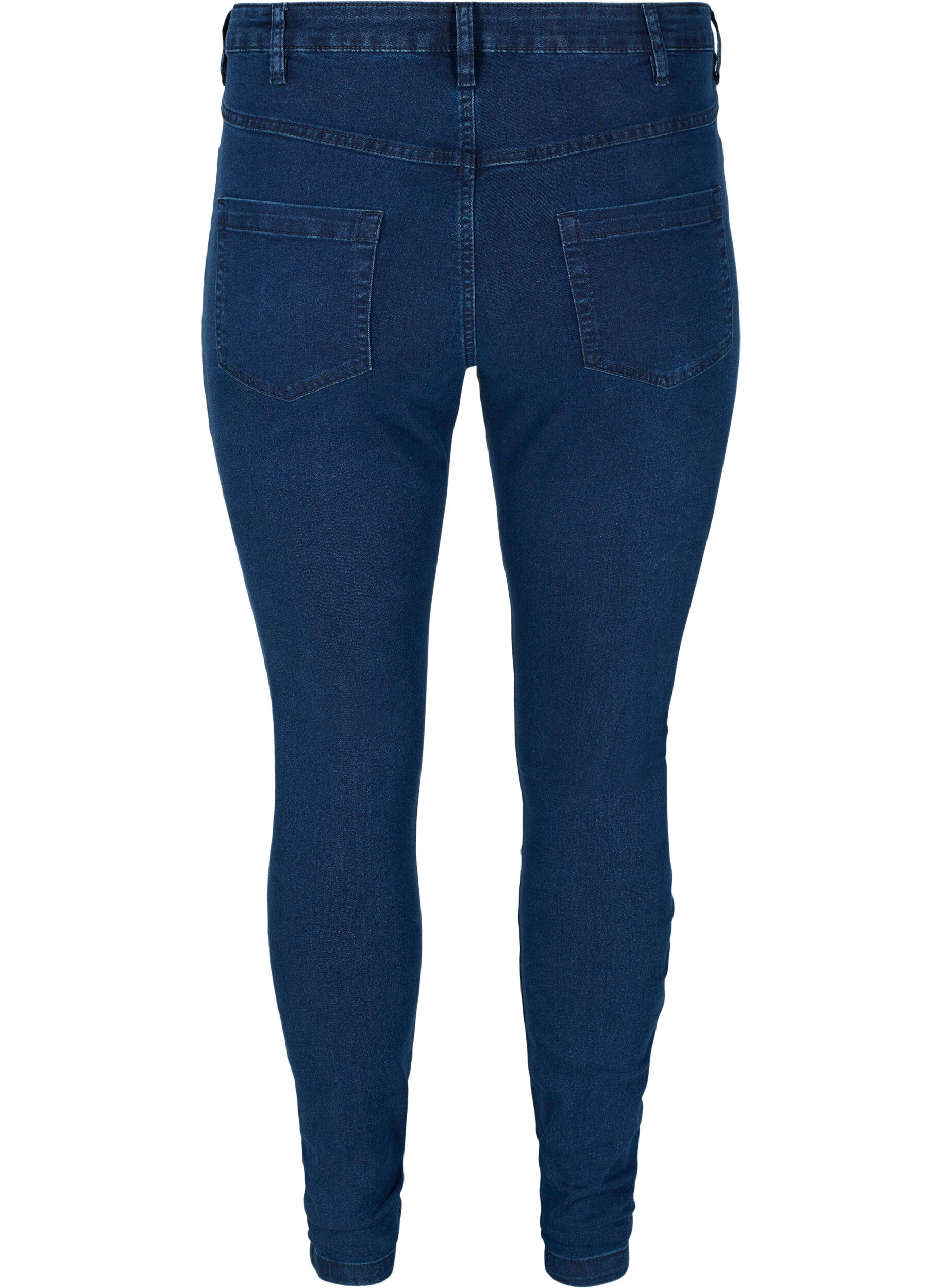 Zizzi H&oslash;jtaljede super slim Amy jeans, Bl&aring;, Packshot image number 1