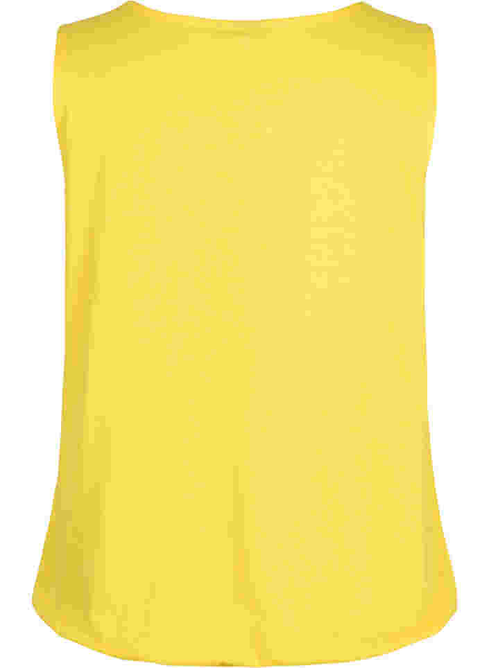Bomulds top med elastik i bunden, Primrose Yellow, Packshot image number 1