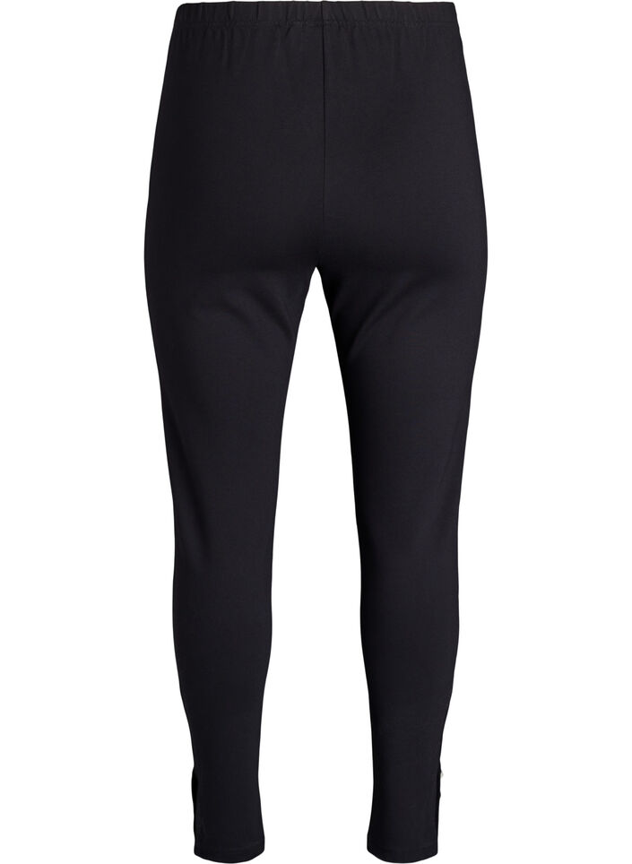 Leggings med knapper forneden, Sort, Packshot image number 1