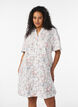 Kjole i bomuld med blomsterprint og broderie anglaise, Vanilla, Model image number 0