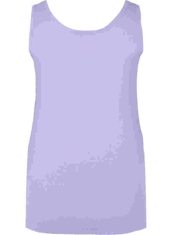 Ensfarvet basis top i bomuld, Paisley Purple, Packshot image number 1