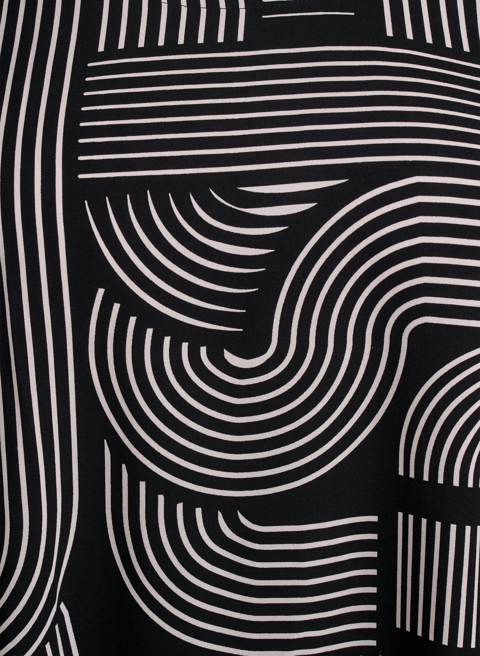 ZizziKort&aelig;rmet bluse i viskose med print, Sort, Packshot image number 2