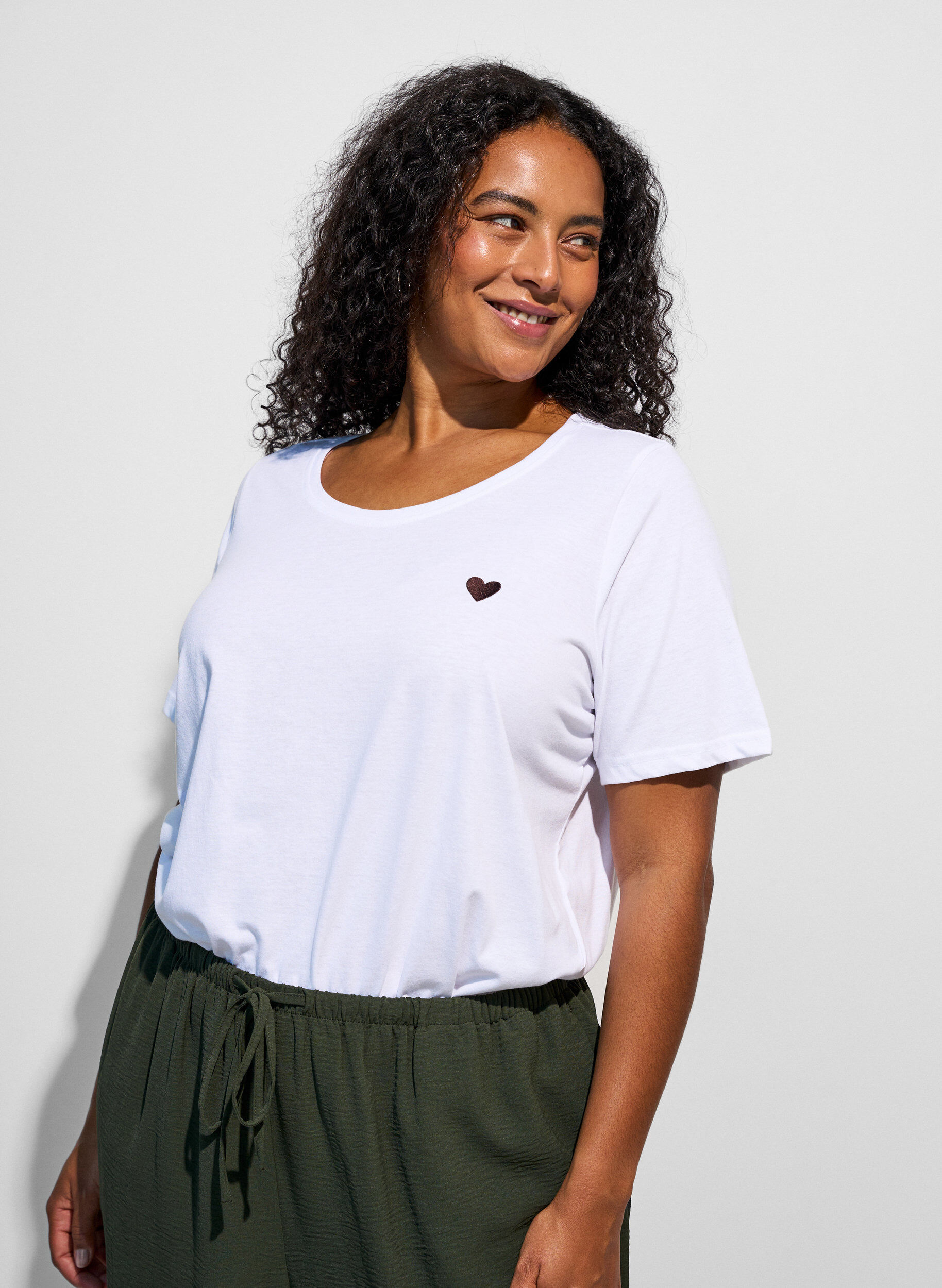 T-shirt med motiv, Hvid, Model