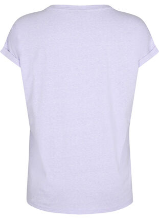 Meleret t-shirt med korte ærmer, Lavender Mél, Packshot image number 1