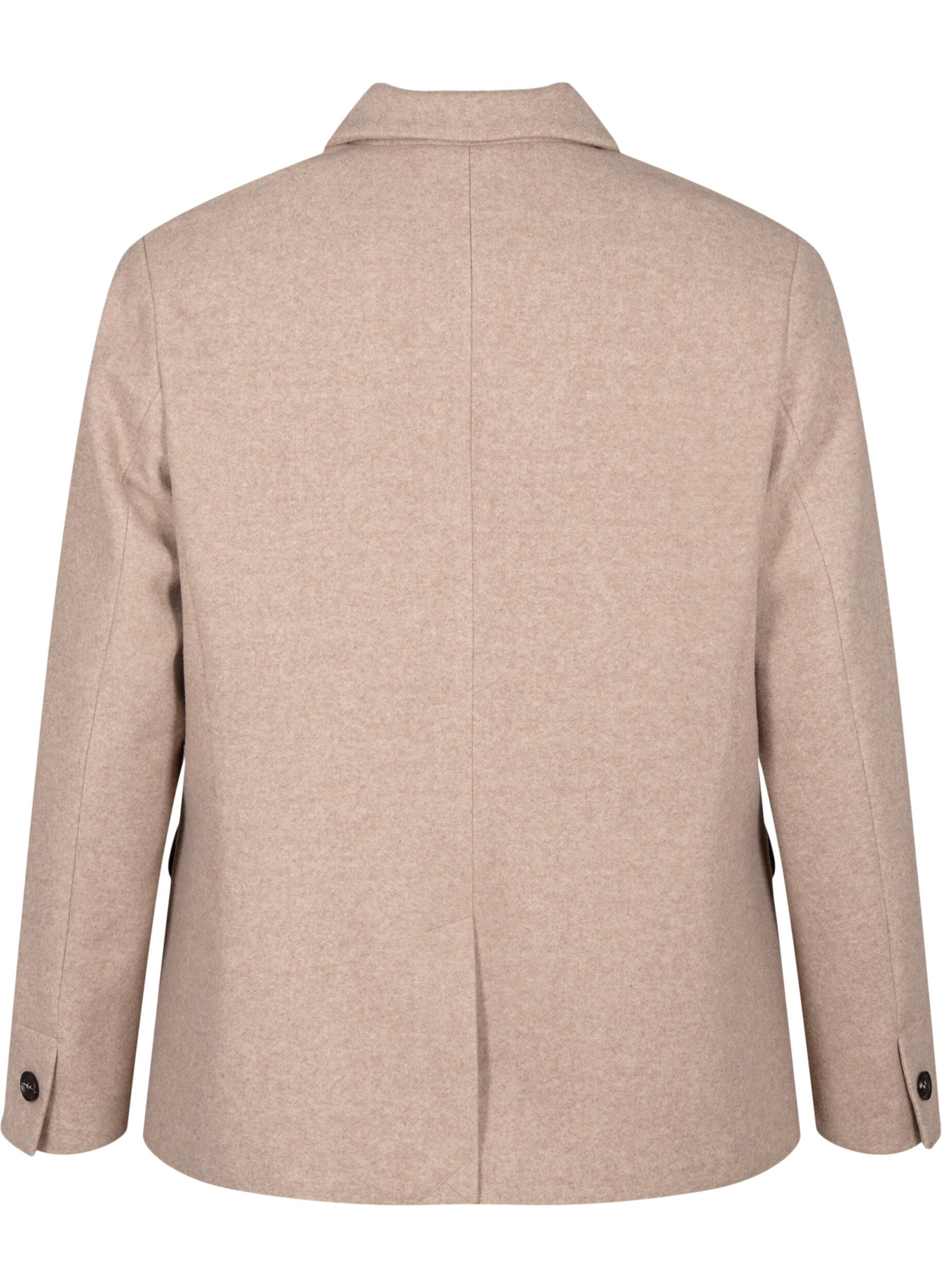 Zizzi Meleret blazer med slids, Pumice Stone Mel., Packshot image number 1