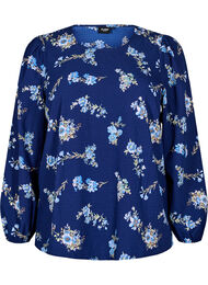 FLASH - Langærmet bluse med små blomster , Blue Flower