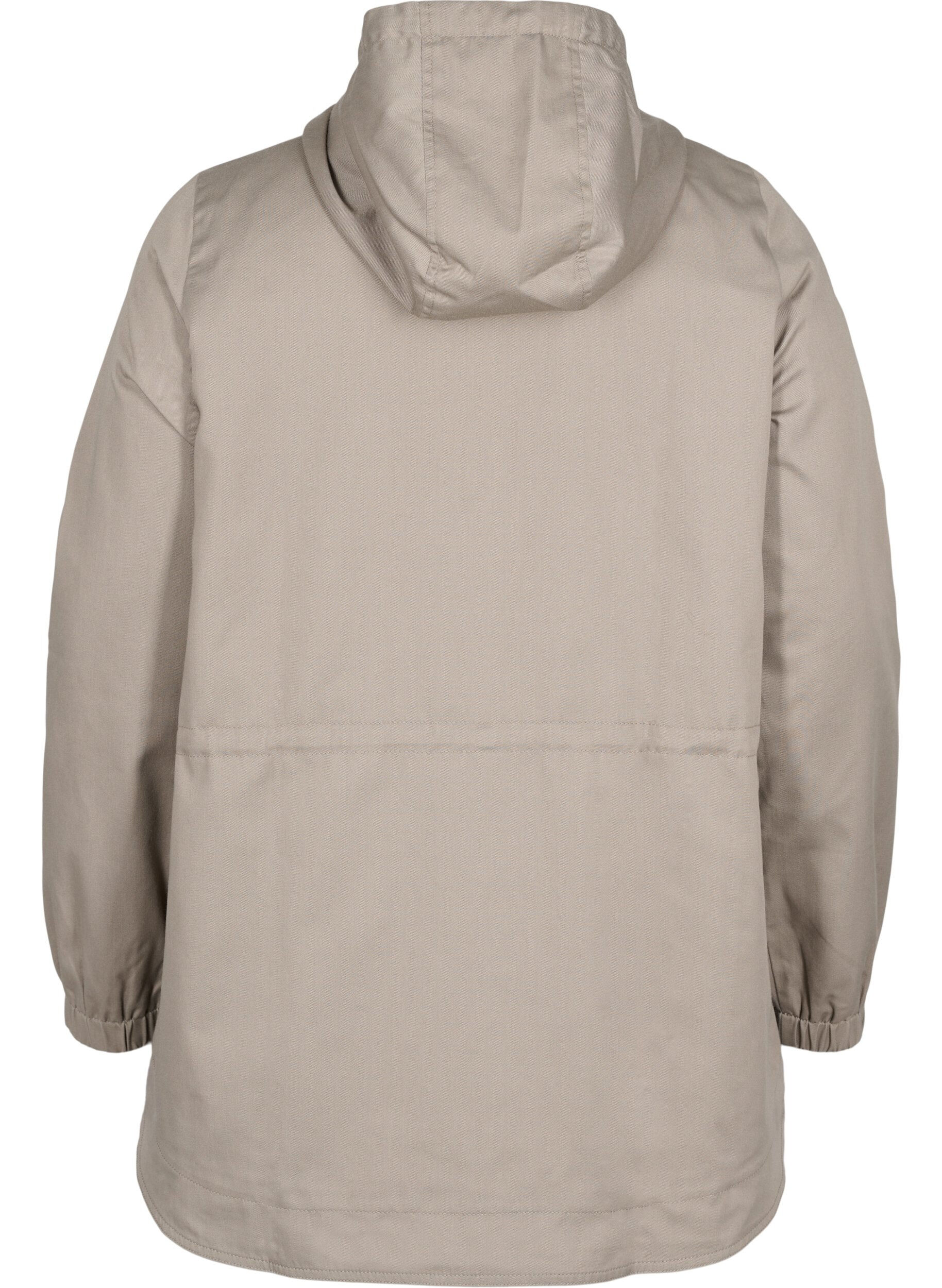 Zizzi Anorak med h&aelig;tte og lomme, Moon Rock, Packshot image number 1