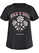 T-shirt i &oslash;kologisk bomuld med rockprint, Sort, Packshot image number 0