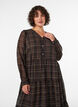 Ternet midikjole med lagdelt sk&oslash;rt, Brun, Model image number 2