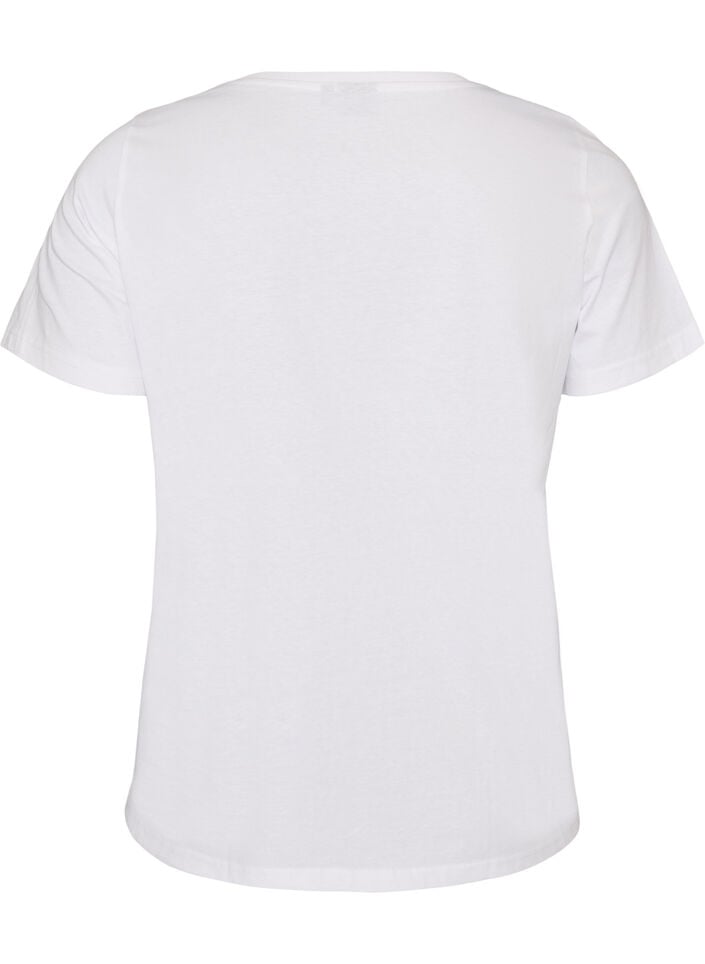 T-shirt i bomuld med print foran, Hvid, Packshot image number 1