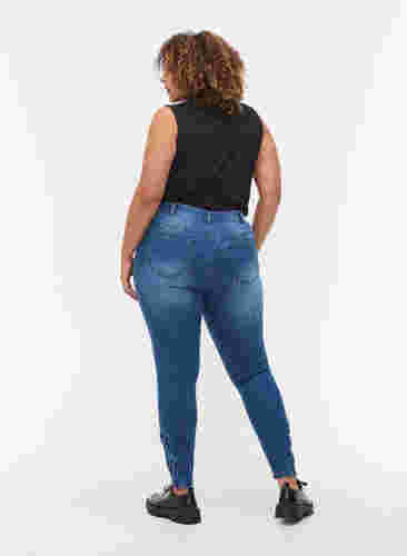 Super slim Amy jeans med sløjfe, Dark blue, Model image number 1
