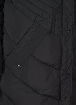 Vinterjakke med hætte og imiteret pelskrave, Black, Packshot image number 3