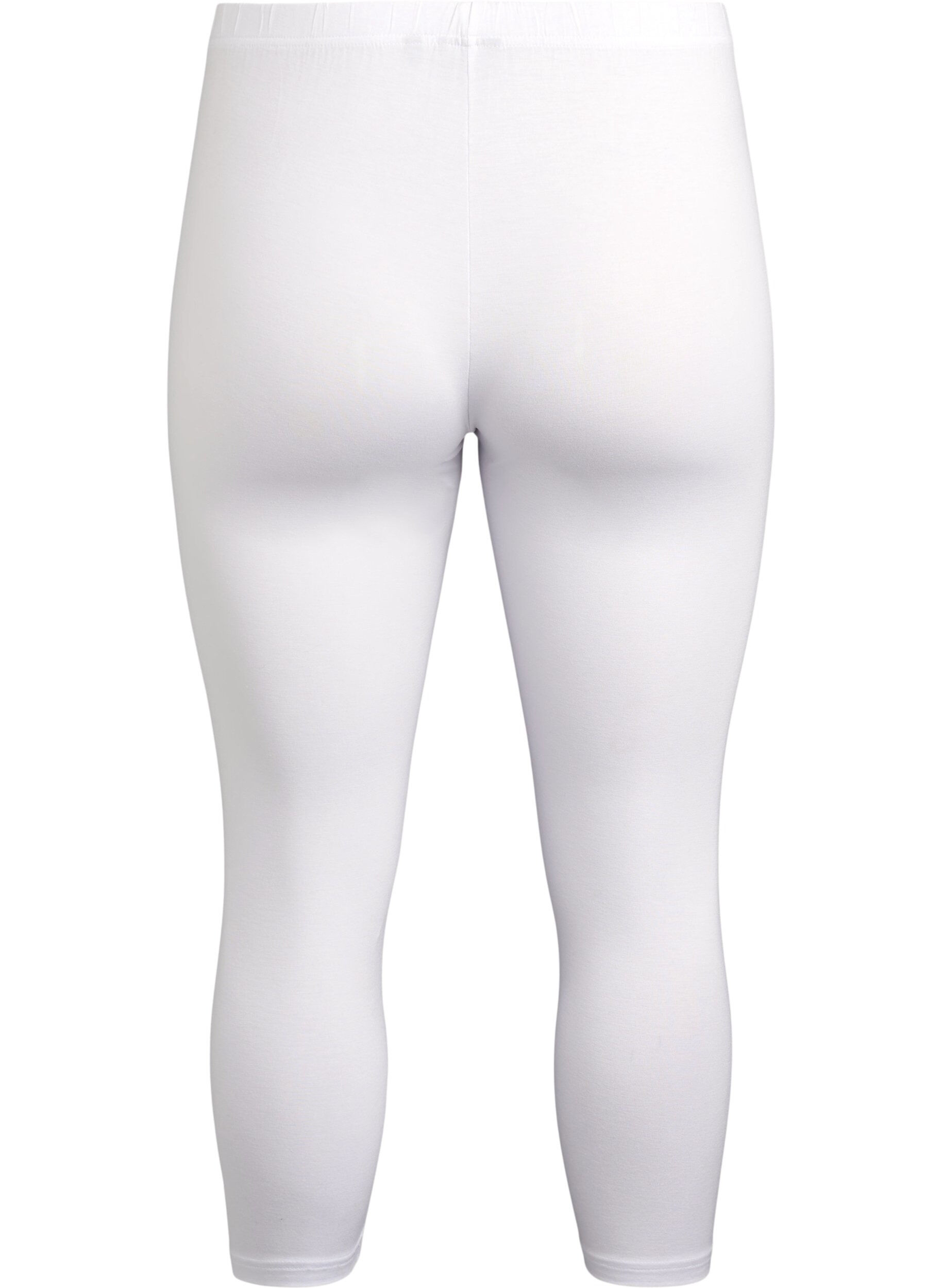 Zizzi Basis 3/4 leggings i viskose, Hvid, Packshot image number 1